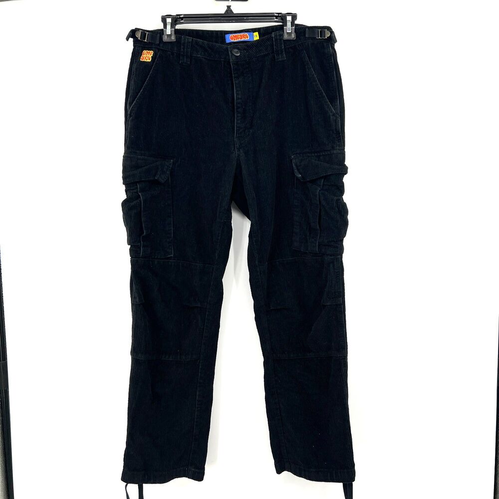 EMPYRE Black Corduroy Cargo Pants Mens 32 Skate Streetwear Baggy Wide